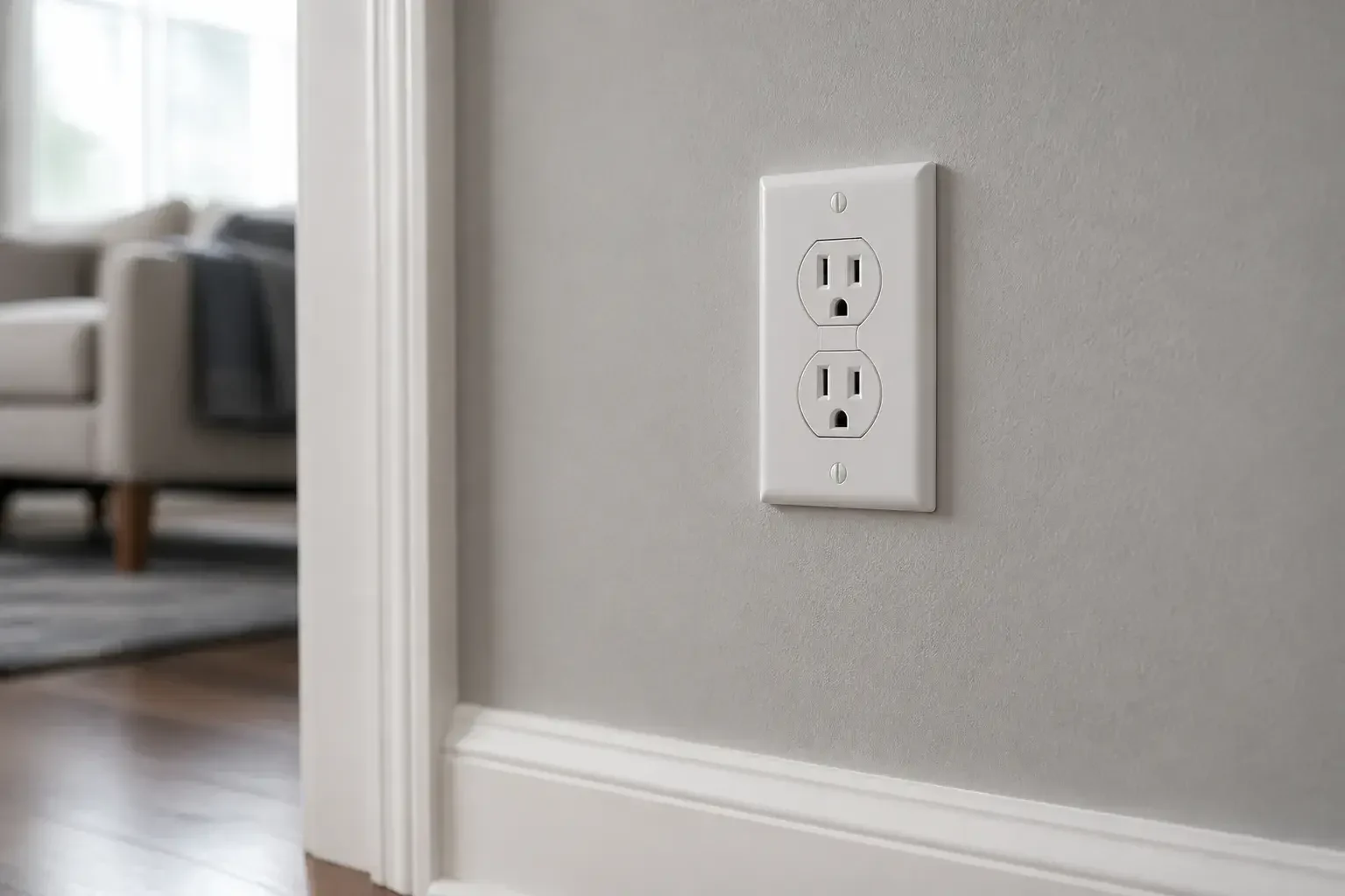 Repaired outlet with a clean finished wall